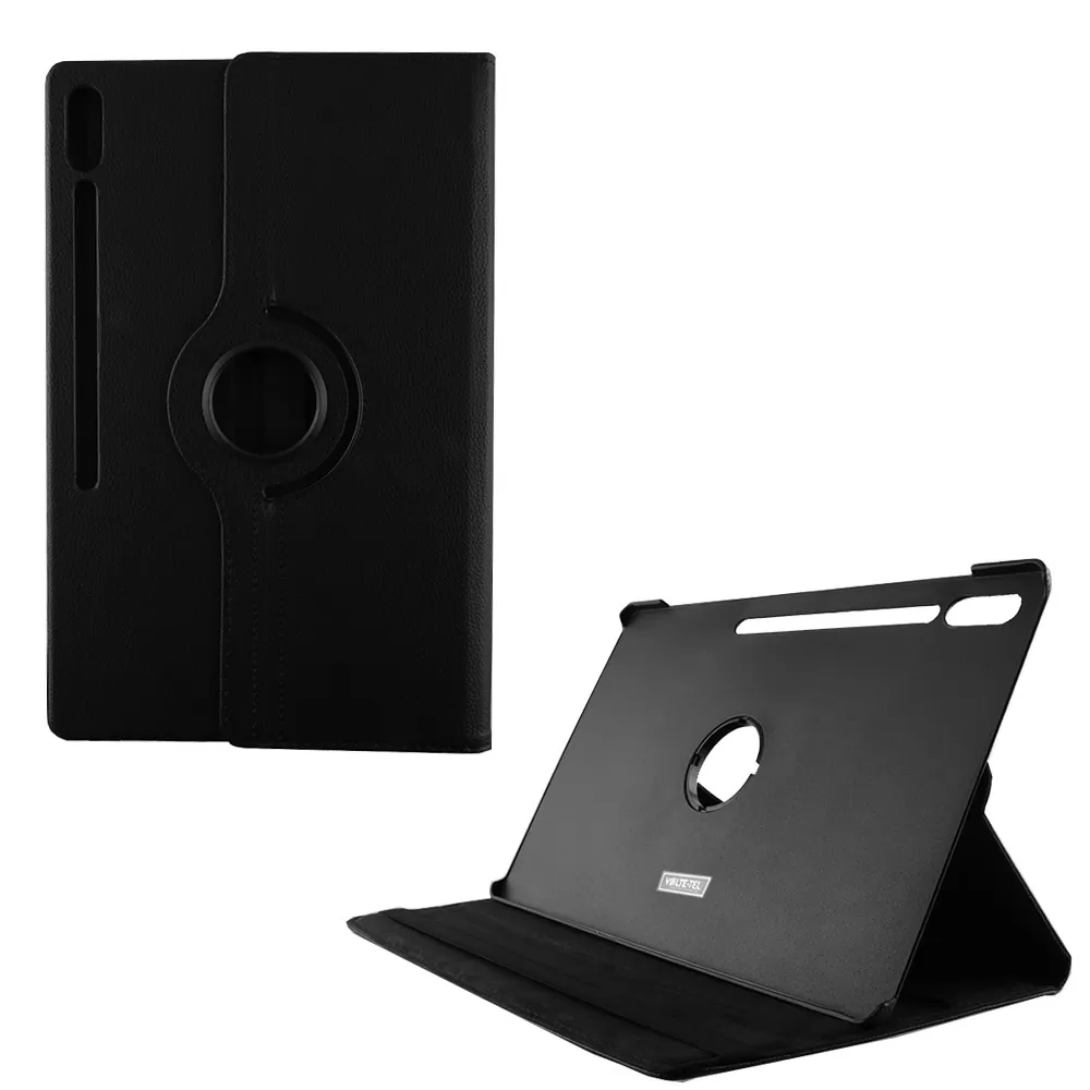 VOLTE-TEL LEATHER BOOK ROTATING STAND ΘΗΚΗ SAMSUNG TAB S9 FE +/ S9 +/ S10 + 12.4in BLACK