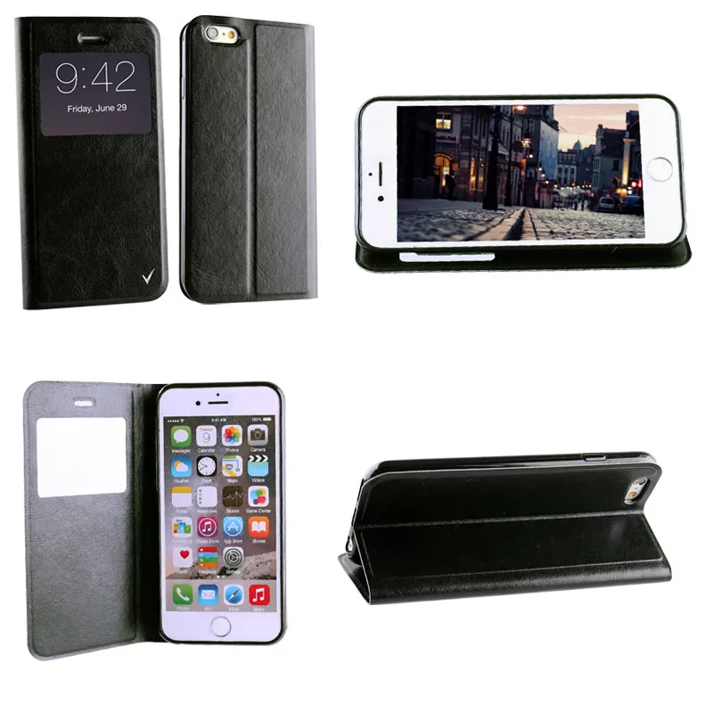 VOLTE-TEL ΘΗΚΗ IPHONE 6S/6 4.7" LEATHER-TPU VIEW BOOK STAND BLACK