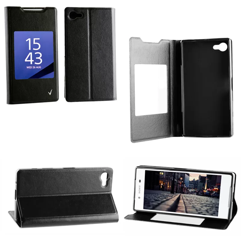 VOLTE-TEL ΘΗΚΗ SONY XPERIA Z5 E6653 LEATHER-TPU VIEW BOOK STAND BLACK