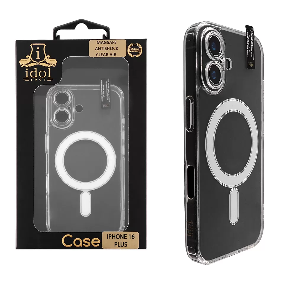 IDOL 1991 MAGSAFE ANTISHOCK CLEAR AIR TPU1 ΘΗΚΗ IPHONE 16 PLUS 6.7" BACK COVER FULL CAMERA PROTECTION ΔΙΑΦΑΝΗ