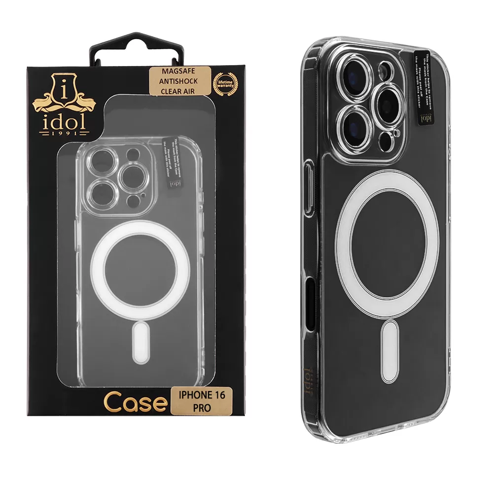 IDOL 1991 MAGSAFE ANTISHOCK CLEAR AIR TPU1 ΘΗΚΗ IPHONE 16 PRO 6.3" BACK COVER FULL CAMERA PROTECTION ΔΙΑΦΑΝΗ