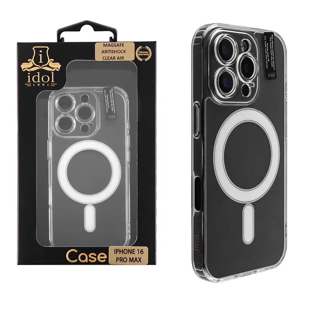 IDOL 1991 MAGSAFE ANTISHOCK CLEAR AIR TPU1 ΘΗΚΗ IPHONE 16 PRO MAX 6.9" BACK COVER FULL CAMERA PROTECTION ΔΙΑΦΑΝΗ