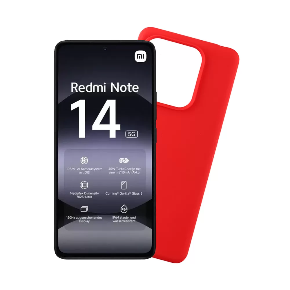 VOLTE-TEL SILICON TPU ΘΗΚΗ XIAOMI REDMI NOTE 14 5G 6.67in  CAMERA GUARD RED