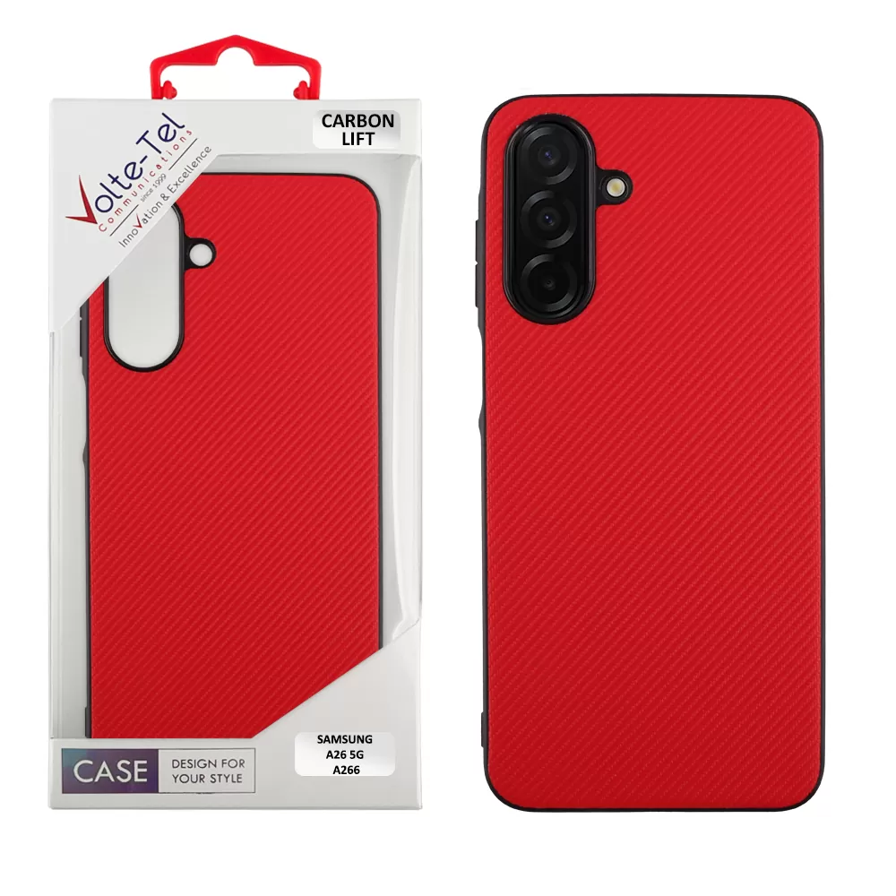 VOLTE-TEL CARBON LIFT ΘΗΚΗ SAMSUNG A26 5G A266 6.7in  CAMERA GUARD RED