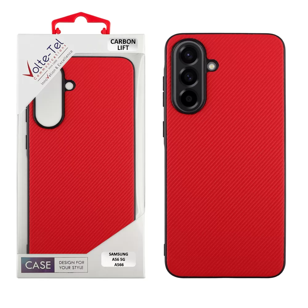 VOLTE-TEL CARBON LIFT ΘΗΚΗ SAMSUNG A56 5G A566 6.7in  CAMERA GUARD RED