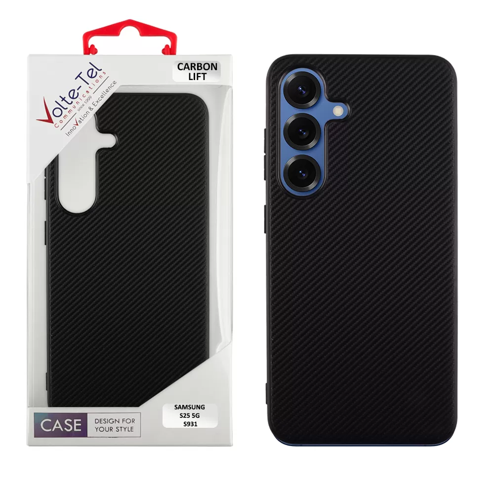 VOLTE-TEL CARBON LIFT ΘΗΚΗ SAMSUNG S25 5G S931 6.2in  CAMERA GUARD BLACK
