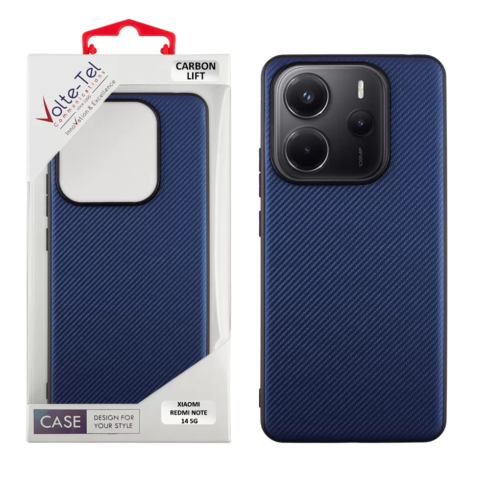 VOLTE-TEL CARBON LIFT ΘΗΚΗ XIAOMI REDMI NOTE 14 5G 6.67in  CAMERA GUARD BLUE