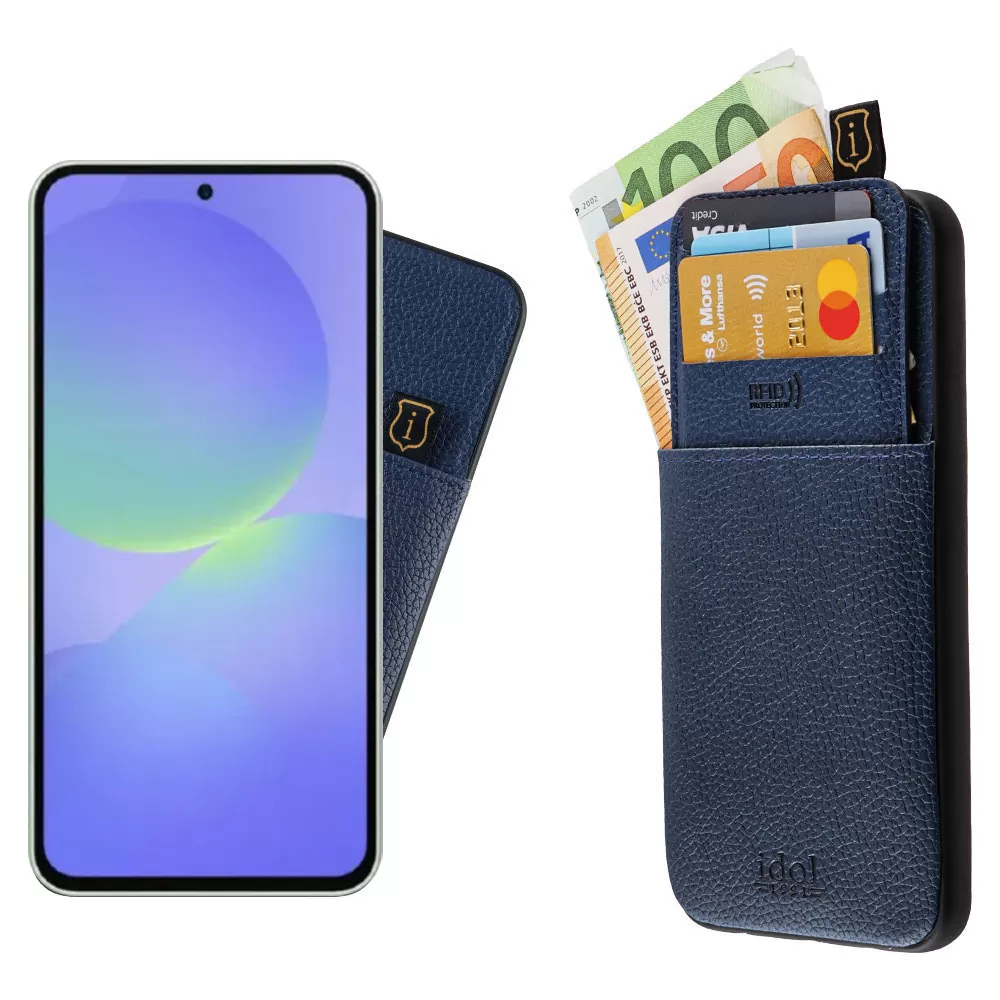 IDOL 1991 ANTI-RFID LEATHER SMART WALLET ΘΗΚΗ SAMSUNG A36 5G A366 6.7in CAMERA GUARD BLUE