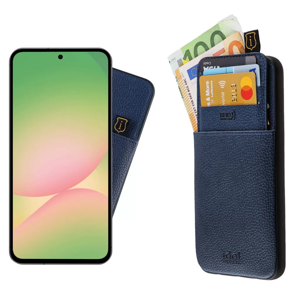 IDOL 1991 ANTI-RFID LEATHER SMART WALLET ΘΗΚΗ SAMSUNG A56 5G A566 6.64in CAMERA GUARD BLUE