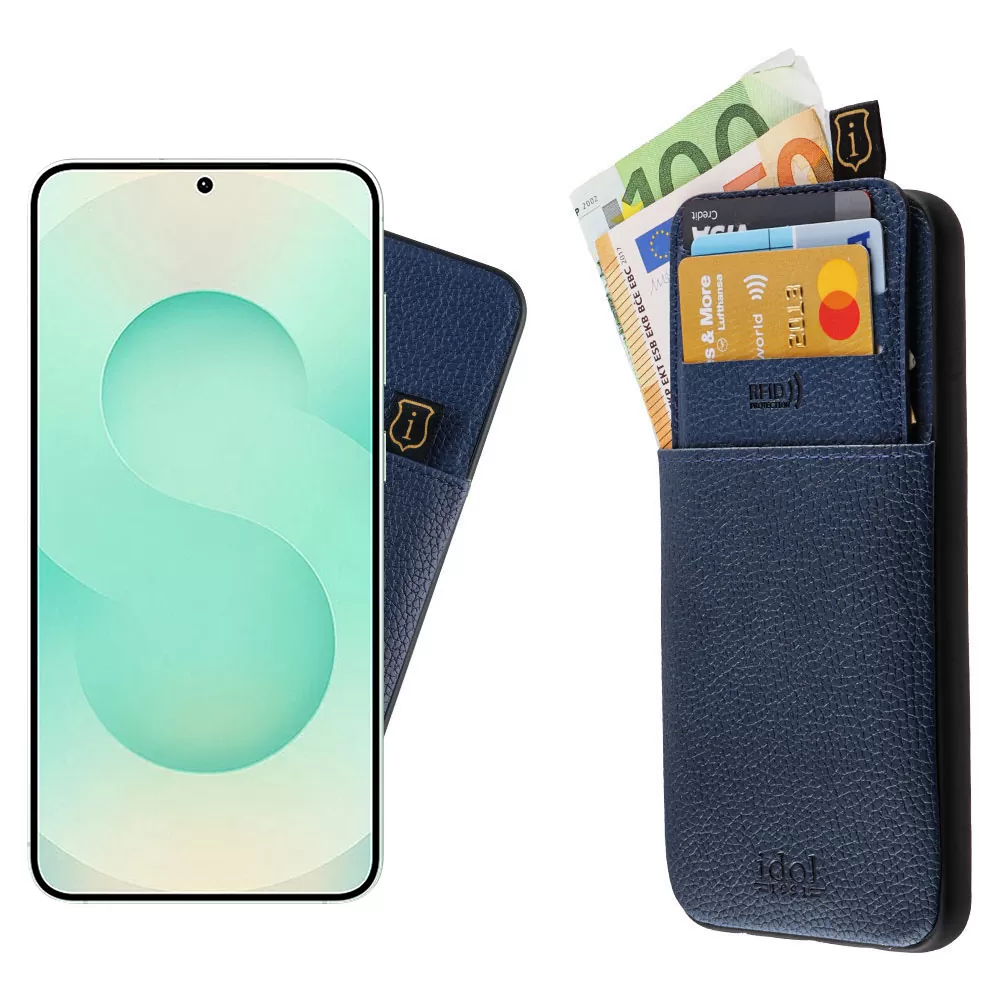 IDOL 1991 ANTI-RFID LEATHER SMART WALLET ΘΗΚΗ SAMSUNG S25 PLUS 5G S936 6.7in CAMERA GUARD BLUE