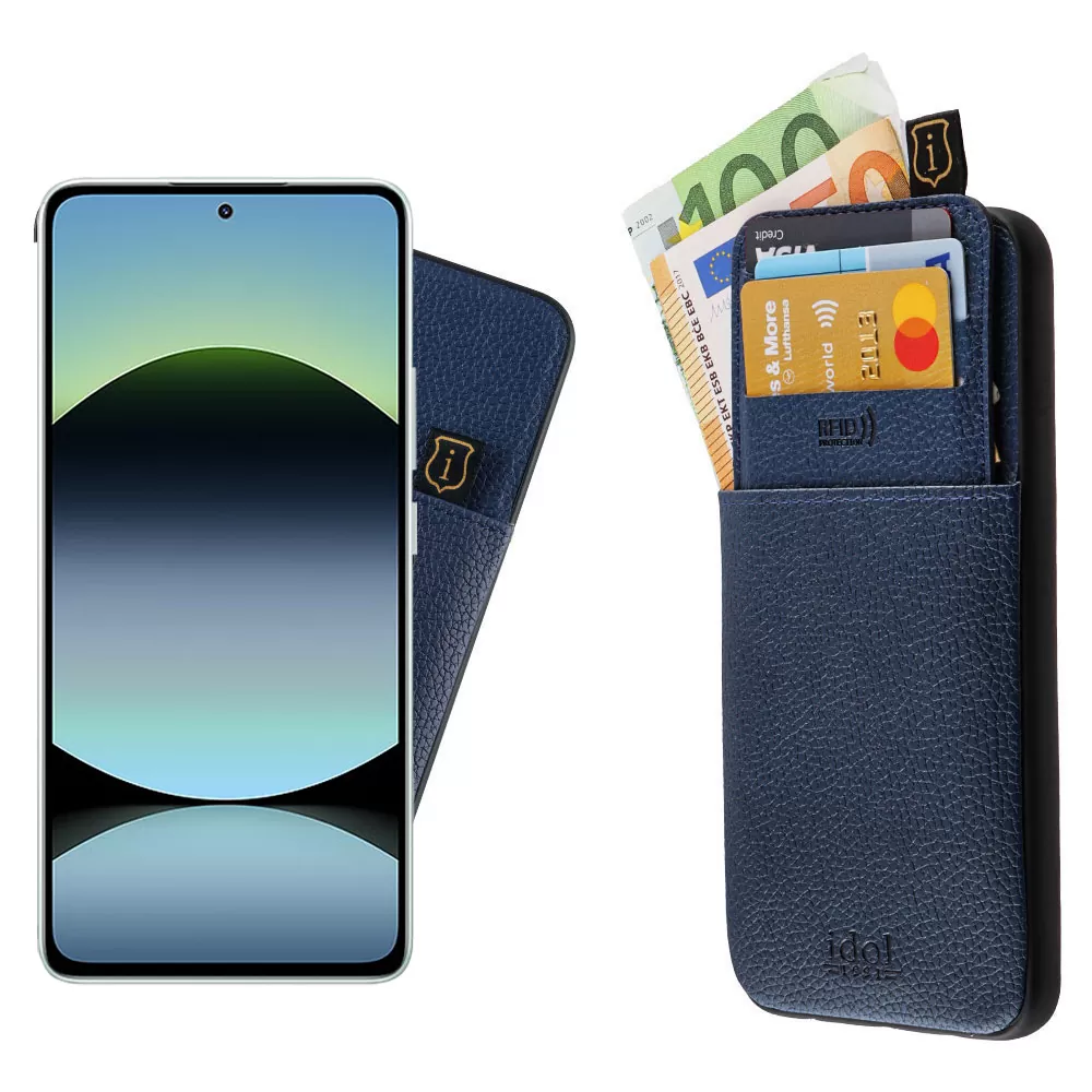 IDOL 1991 ANTI-RFID LEATHER SMART WALLET ΘΗΚΗ XIAOMI REDMI NOTE 14 5G 6.67in CAMERA GUARD BLUE
