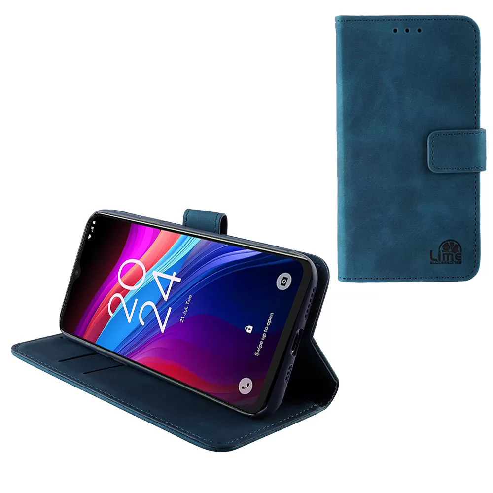 LIME ESSENTIAL ΘΗΚΗ TCL 503 6.6in  MAGNET BOOK STAND CLIP DARK BLUE