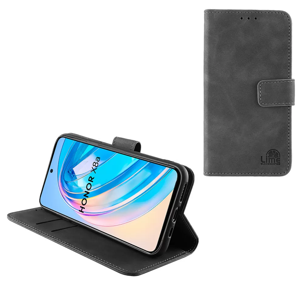 LIME ESSENTIAL ΘΗΚΗ HONOR X8A 6.7in  MAGNET BOOK STAND CLIP GREY