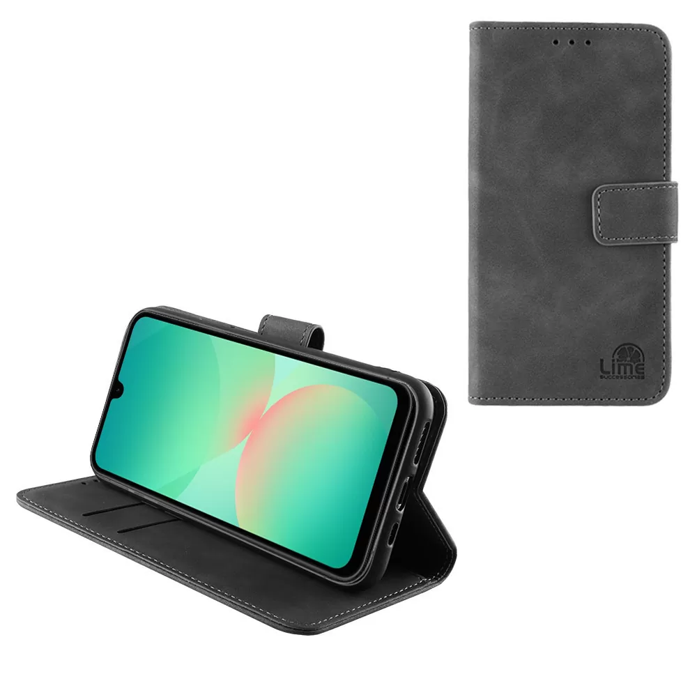 LIME ESSENTIAL ΘΗΚΗ SAMSUNG A26 5G A266 6.7in  MAGNET BOOK STAND CLIP GREY