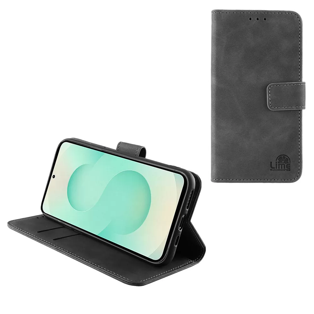 LIME ESSENTIAL ΘΗΚΗ SAMSUNG S25 PLUS 5G S936 6.7in  MAGNET BOOK STAND CLIP GREY