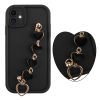 VOLTE-TEL SILICON TPU WITH STRAP ΘΗΚΗ IPHONE 11 6.1in  FULL CAMERA PROTECTION BLACK WITH BLACK HEARTS