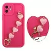 VOLTE-TEL SILICON TPU WITH STRAP ΘΗΚΗ IPHONE 11 6.1in  FULL CAMERA PROTECTION PINK WITH PINK HEARTS