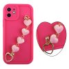VOLTE-TEL SILICON TPU WITH STRAP ΘΗΚΗ IPHONE 12 6.1in  FULL CAMERA PROTECTION PINK WITH PINK HEARTS