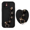 VOLTE-TEL SILICON TPU WITH STRAP ΘΗΚΗ IPHONE 12 6.1in  FULL CAMERA PROTECTION BLACK WITH BLACK HEARTS