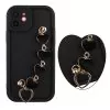 VOLTE-TEL SILICON TPU WITH STRAP ΘΗΚΗ IPHONE 12 6.1in FULL CAMERA PROTECTION BLACK WITH BLACK HEARTS