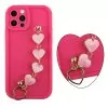 VOLTE-TEL SILICON TPU WITH STRAP ΘΗΚΗ IPHONE 12 PRO 6.1in FULL CAMERA PROTECTION PINK WITH PINK HEARTS