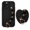 VOLTE-TEL SILICON TPU WITH STRAP ΘΗΚΗ IPHONE 12 PRO 6.1in  FULL CAMERA PROTECTION BLACK WITH BLACK HEARTS