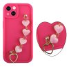 VOLTE-TEL SILICON TPU WITH STRAP ΘΗΚΗ IPHONE 13 6.1in  FULL CAMERA PROTECTION PINK WITH PINK HEARTS