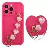VOLTE-TEL SILICON TPU WITH STRAP ΘΗΚΗ IPHONE 13 PRO 6.1in FULL CAMERA PROTECTION PINK WITH PINK HEARTS