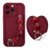 VOLTE-TEL SILICON TPU WITH STRAP ΘΗΚΗ IPHONE 13 PRO 6.1in  FULL CAMERA PROTECTION BURGUNDY WITH RED HEARTS