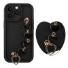 VOLTE-TEL SILICON TPU WITH STRAP ΘΗΚΗ IPHONE 13 PRO 6.1in  FULL CAMERA PROTECTION BLACK WITH BLACK HEARTS