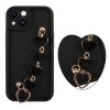 VOLTE-TEL SILICON TPU WITH STRAP ΘΗΚΗ IPHONE 14 6.1in  FULL CAMERA PROTECTION BLACK WITH BLACK HEARTS