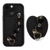 VOLTE-TEL SILICON TPU WITH STRAP ΘΗΚΗ IPHONE 14 PRO 6.1in FULL CAMERA PROTECTION BLACK WITH BLACK HEARTS