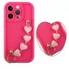 VOLTE-TEL SILICON TPU WITH STRAP ΘΗΚΗ IPHONE 14 PRO 6.1in FULL CAMERA PROTECTION PINK WITH PINK HEARTS