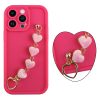 VOLTE-TEL SILICON TPU WITH STRAP ΘΗΚΗ IPHONE 14 PRO MAX 6.7in  FULL CAMERA PROTECTION PINK WITH PINK HEARTS