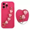 VOLTE-TEL SILICON TPU WITH STRAP ΘΗΚΗ IPHONE 14 PRO MAX 6.7in  FULL CAMERA PROTECTION PINK WITH PINK HEARTS
