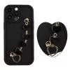 VOLTE-TEL SILICON TPU WITH STRAP ΘΗΚΗ IPHONE 14 PRO MAX 6.7in  FULL CAMERA PROTECTION BLACK WITH BLACK HEARTS