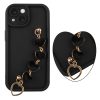 VOLTE-TEL SILICON TPU WITH STRAP ΘΗΚΗ IPHONE 15 6.1in  FULL CAMERA PROTECTION BLACK WITH BLACK HEARTS