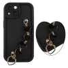 VOLTE-TEL SILICON TPU WITH STRAP ΘΗΚΗ IPHONE 15 6.1in  FULL CAMERA PROTECTION BLACK WITH BLACK HEARTS