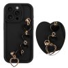 VOLTE-TEL SILICON TPU WITH STRAP ΘΗΚΗ IPHONE 15 PRO 6.1in  FULL CAMERA PROTECTION BLACK WITH BLACK HEARTS