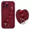 VOLTE-TEL SILICON TPU WITH STRAP ΘΗΚΗ IPHONE 15 PRO MAX 6.7in  FULL CAMERA PROTECTION BURGUNDY WITH RED HEARTS