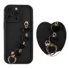 VOLTE-TEL SILICON TPU WITH STRAP ΘΗΚΗ IPHONE 15 PRO MAX 6.7in FULL CAMERA PROTECTION BLACK WITH BLACK HEARTS