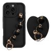 VOLTE-TEL SILICON TPU WITH STRAP ΘΗΚΗ IPHONE 16 PRO 6.3in  FULL CAMERA PROTECTION BLACK WITH BLACK HEARTS