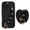 VOLTE-TEL SILICON TPU WITH STRAP ΘΗΚΗ IPHONE 16 PRO 6.3in  FULL CAMERA PROTECTION BLACK WITH BLACK HEARTS