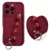 VOLTE-TEL SILICON TPU WITH STRAP ΘΗΚΗ IPHONE 16 PRO 6.3in FULL CAMERA PROTECTION BURGUNDY WITH RED HEARTS