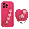 VOLTE-TEL SILICON TPU WITH STRAP ΘΗΚΗ IPHONE 16 PRO 6.3in  FULL CAMERA PROTECTION PINK WITH PINK HEARTS
