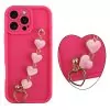 VOLTE-TEL SILICON TPU WITH STRAP ΘΗΚΗ IPHONE 16 PRO 6.3in  FULL CAMERA PROTECTION PINK WITH PINK HEARTS