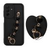 VOLTE-TEL SILICON TPU WITH STRAP ΘΗΚΗ SAMSUNG A16 4G A165/A16 5G A166 6.7in  FULL CAMERA PROTECTION BLACK WITH BLACK HEARTS