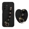 VOLTE-TEL SILICON TPU WITH STRAP ΘΗΚΗ SAMSUNG A16 4G A165/A16 5G A166 6.7in  FULL CAMERA PROTECTION BLACK WITH BLACK HEARTS