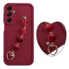 VOLTE-TEL SILICON TPU WITH STRAP ΘΗΚΗ SAMSUNG A16 4G A165/A16 5G A166 6.7in  FULL CAMERA PROTECTION BURGUNDY WITH RED HEARTS