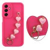 VOLTE-TEL SILICON TPU WITH STRAP ΘΗΚΗ SAMSUNG A16 4G A165/A16 5G A166 6.7in  FULL CAMERA PROTECTION PINK WITH PINK HEARTS